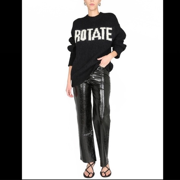 ROTATE BIRGER CHRISTENSENWomen's Black Brandy Oversized Jacquard-knit Jumper6